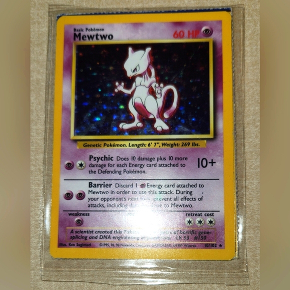 MEWTWO POKEMON HOLOGRAPHIC CARD GOOD SHAPE 